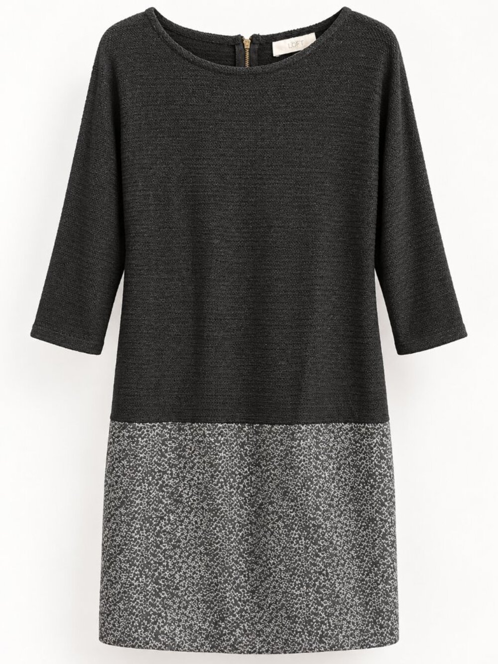 LOFT Black & Gray Knit Dress